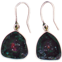 Watermelon Tourmaline Slice Earrings