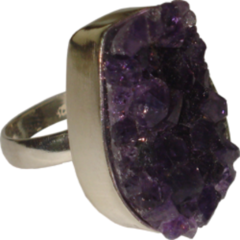 Small Amethyst Druzy Ring