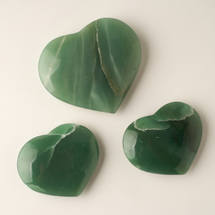 Green Aventurine Hearts