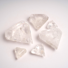 Clear Quartz Faceted Hearts