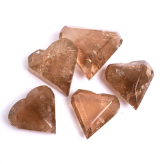 Smoky Quartz Faceted Hearts