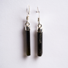 Black Tourmaline Point Earrings