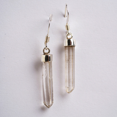 Clear Quartz Natural Point Earrings