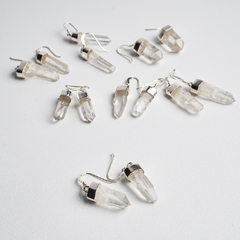 Clear Quartz Natural Point Earrings - Crystal Rio | Rocks & Minerals