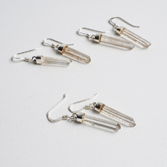 Clear Quartz Natural Point Earrings - buy online