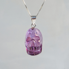 Pink Aura Skull Pendants