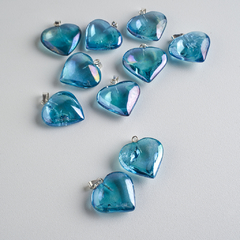 Aqua Aura Drilled Heart Pendants on internet