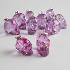 Pink Aura Skull Pendants - buy online