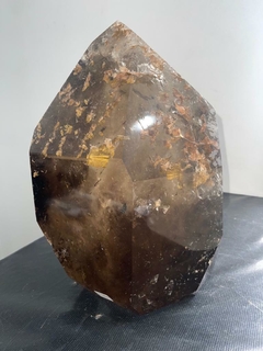 Smoky Quartz Tower with Phantom, Rainbows and Inclusions