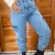 07 - Jeans cargo celeste con puño - comprar online