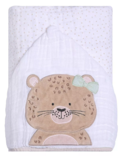 Toalha Fralda de Banho Soft Com Capuz Infantil Bebê 90x75