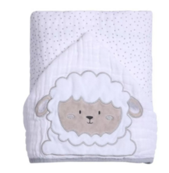 Toalha Fralda de Banho Soft Com Capuz Infantil Bebê 90x75 - Dona Girafinha