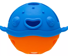 Mordedor de Silicone Flexível com Chocalho Baleia para Bebê Buba