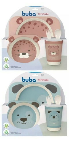 Kit Refeição Prato Tigela Bowl Talheres E Copo Em Bambu Buba