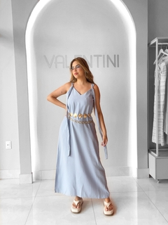 VESTIDO LONGO NÓ AZUL - comprar online