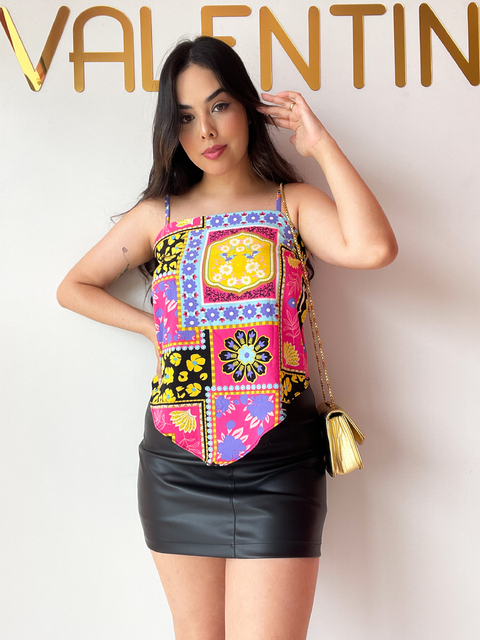 BLUSA LENÇO FUNDO ROSA - comprar online