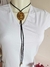Colar Gravata Cavalo Couro Preto- Dourado