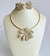 Conjunto Aro Flor Cravejada Dourada
