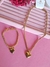 Kit Coração de Mãe: Pulseira e Colar Coração- Aço Dourado