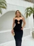 Vestido preto longo ribana - comprar online