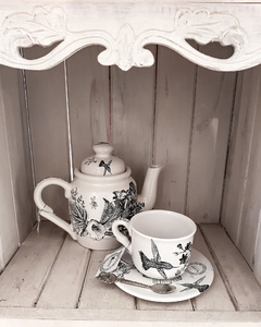 Taza de te de ceramica con motivo botanico - tienda online