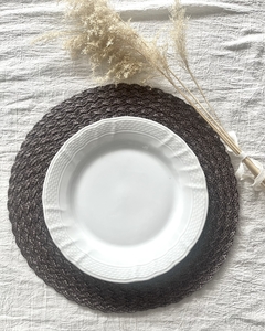 4 platos de sitio de rafia trenzada - comprar online