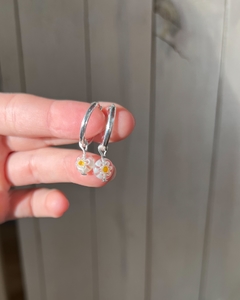 Aros piedra cristal y amarillo - comprar online