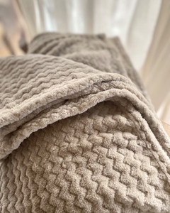 Manta polar zigzag beige