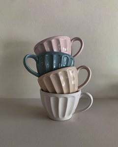 Tazon de ceramica color rosa pastel