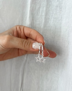 Argollas con estrellas con cubics