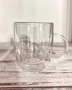 Taza vidrio con asa
