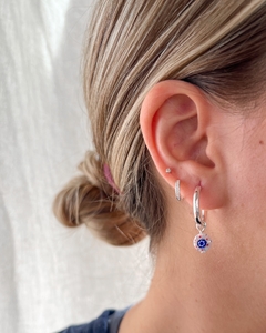 aros piedra azul y rosa - comprar online