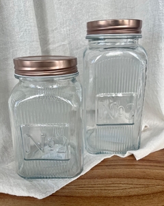 Frasco de vidrio con tapa cobre de 1,1l