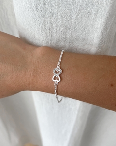 Pulsera doble corazon