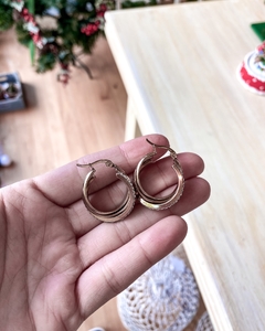 Aros acero dorado
