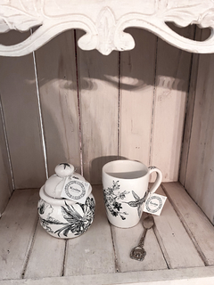 Jarro de ceramica motivo botanico