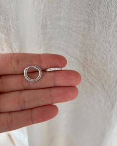 Argollas de plata con cubics - comprar online