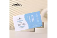 TIPS SOFT GEL PARIS COFFIN LARGO CAJA CELESTE 500PCS PN20753-3