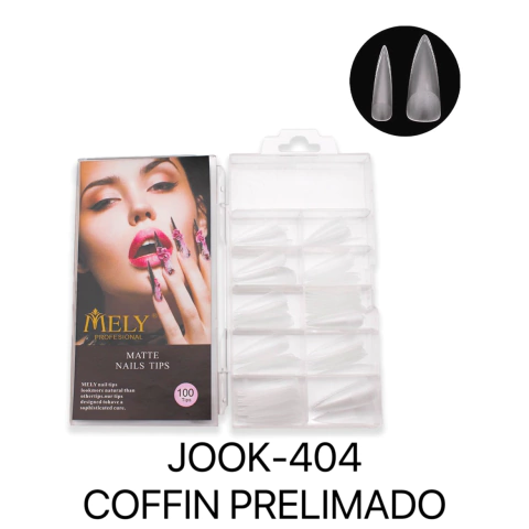 MELY TIPS SOFT GEL PRELIMADO STILETTO 100PCS JOOK-404
