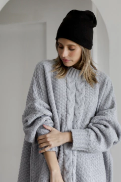 T162 - Maxi Sweater Vestido Bora Tejido