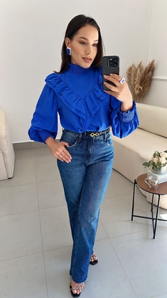BLUSA ROSE COM BABADOS - comprar online