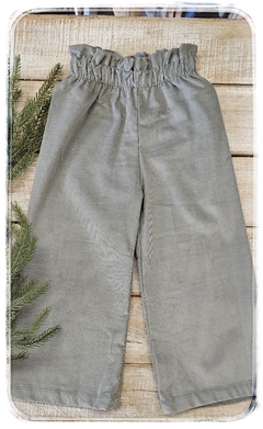 Pantalón wide leg Ema corderoy gris - comprar online