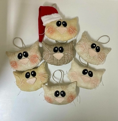 Pingente de Cara de Gato em Tecido Decoração Natal - comprar online