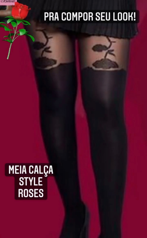 Meia Calça de rosas - comprar online