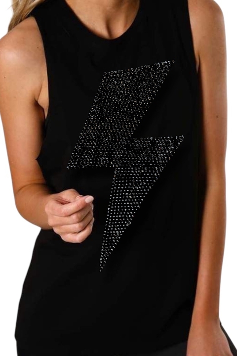 Regata Algodão Raio Preto - comprar online
