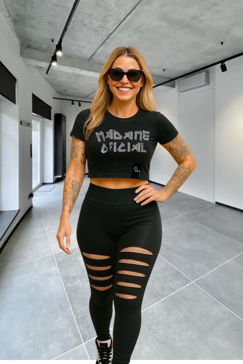 Legging lycra poliamida com bolsos, giletada na frente. - comprar online