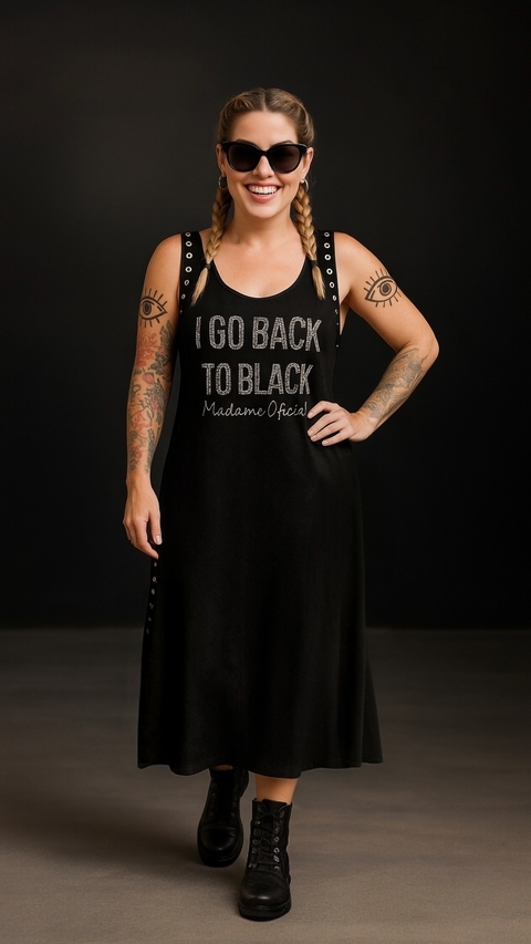 Vestido Regata Suede com ilhós e pedrarias - comprar online