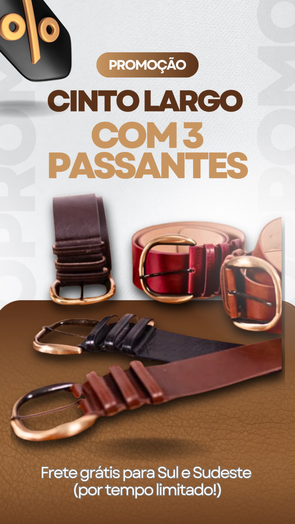 Cinto Largo com 3 passantes