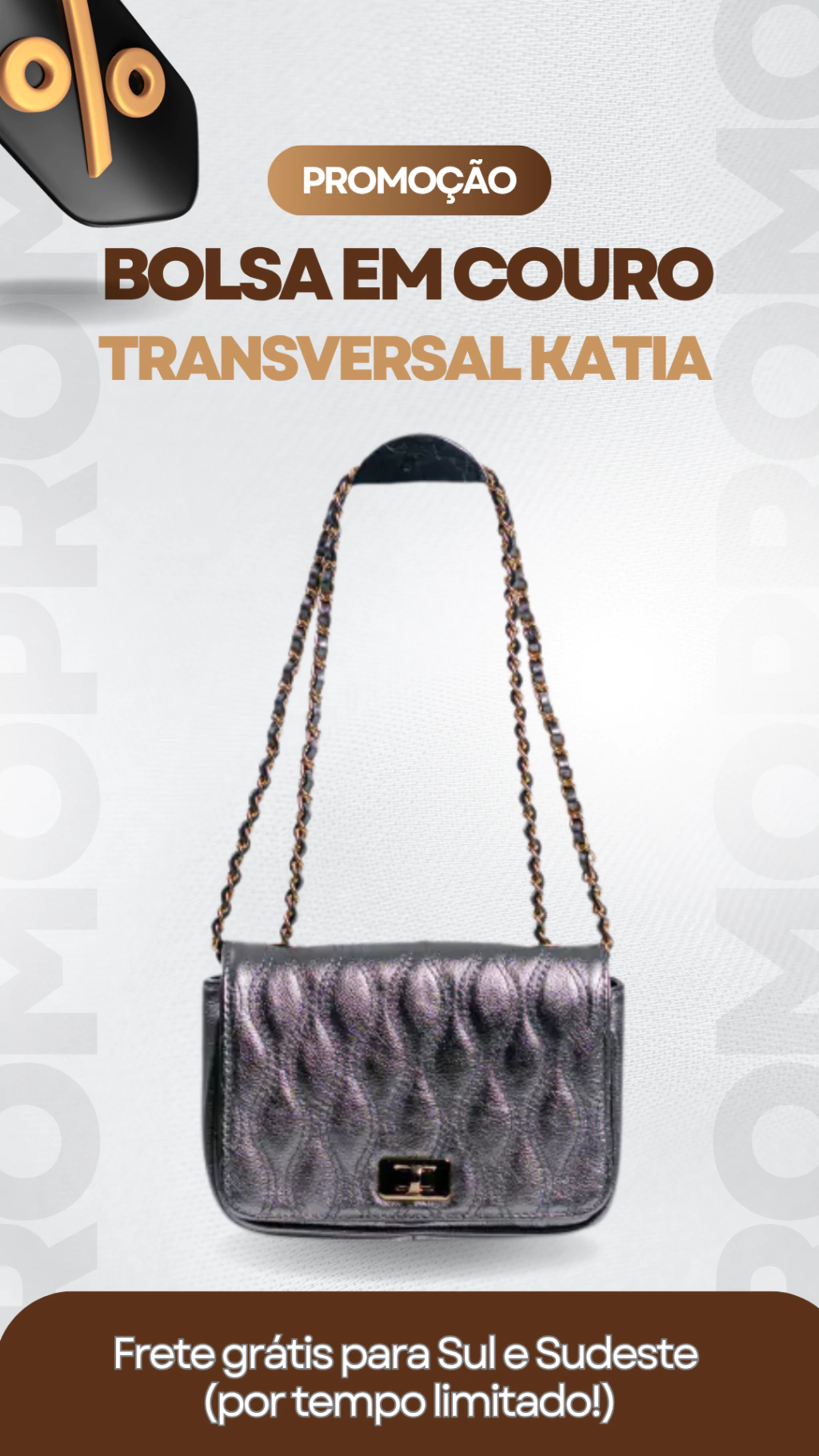Bolsa Couro Transversal Katia - Estilo e Praticidade