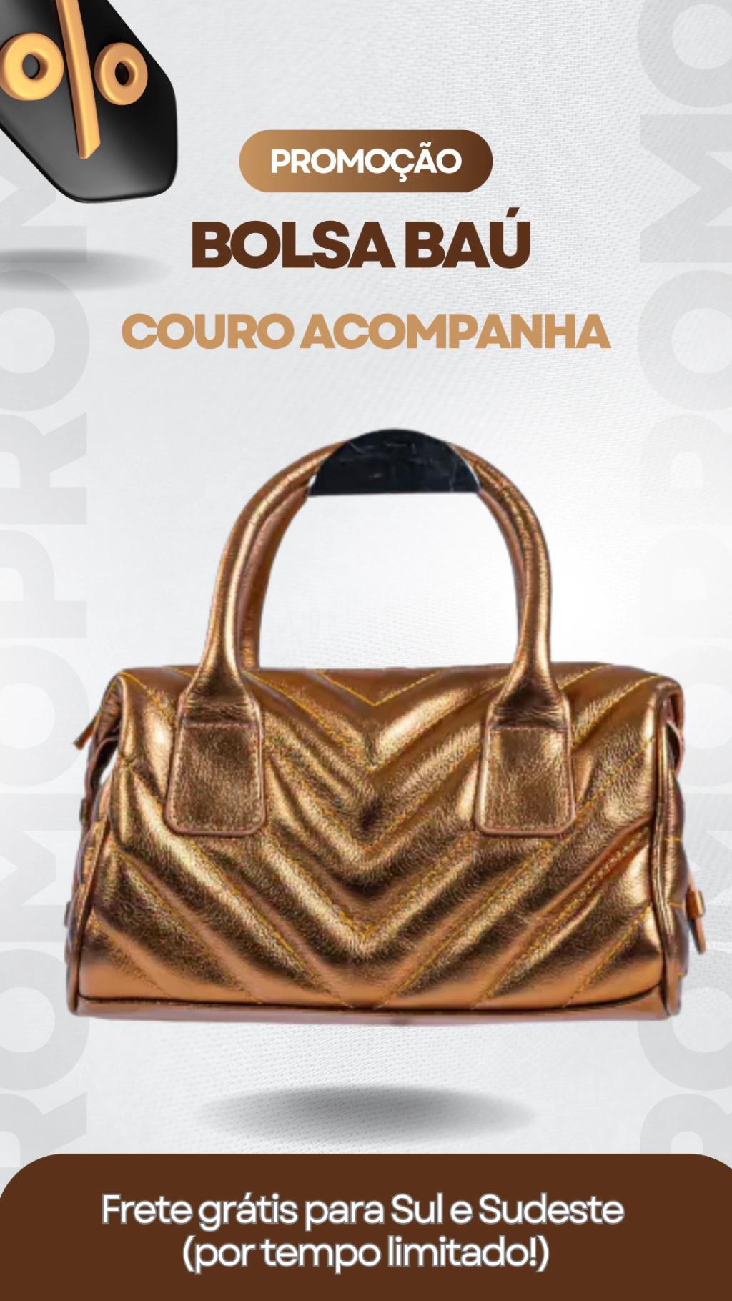 Bolsa baú couro Acompanha alça transversal